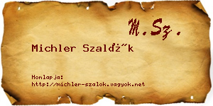 Michler Szalók névjegykártya